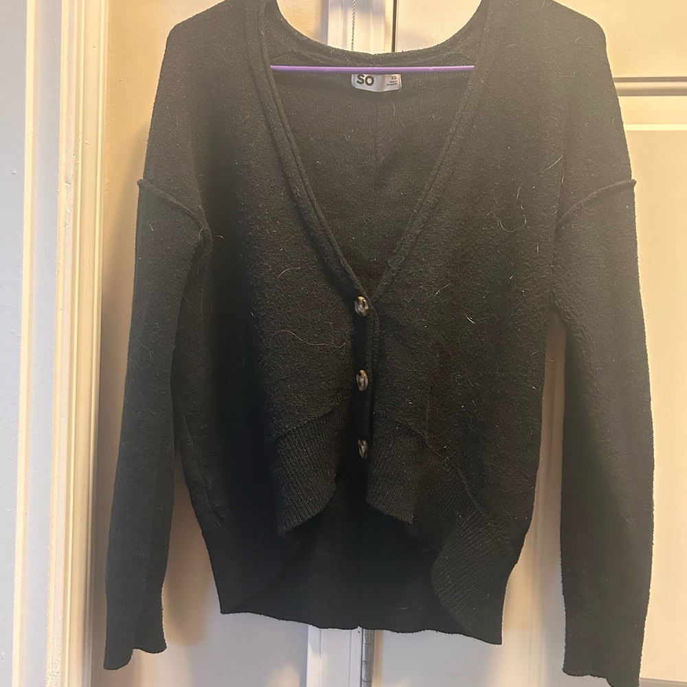 SO Women's Black Cardigan Sweater